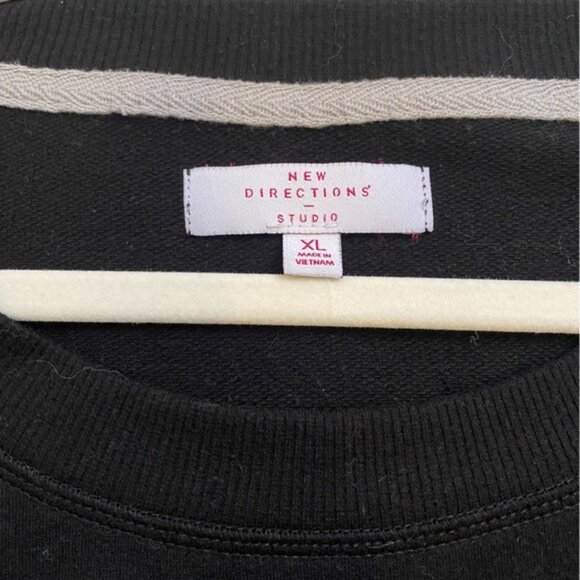 New Directions Studio Women's Black Long Sleeve Side Slit Knit Top Size XL - Picture 3 of 7